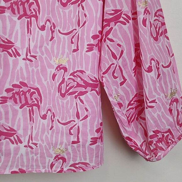 Jude Connelly Lilith Blouse Queen Flamingo Print Size M - Picture 4 of 12